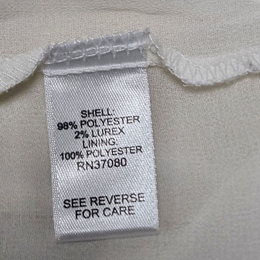 Ivory Romantic Blouse Cato Plus Size Women's Peasant Top 18/20 Gold Threads - Picture 9 of 11